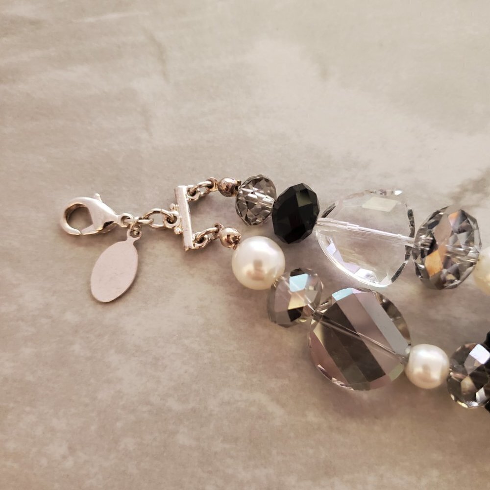 💕 WHBM Beaded Beaded Double Strand Pearl Faceted Bracelet 💕 - Picture 5 of 9